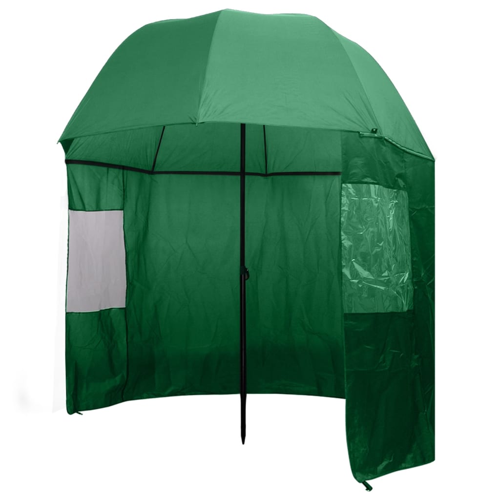 vidaXL Guarda-chuva pesca, verde, 300x240 cm