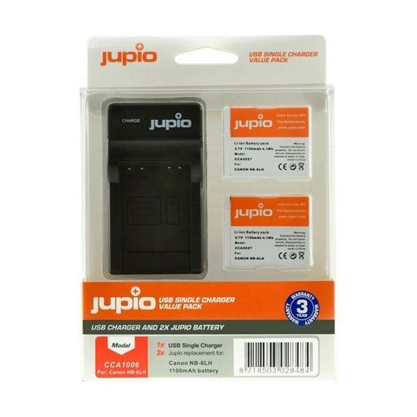 Jupio Kit 2x Baterias + Carregador para Canon NB-6LH