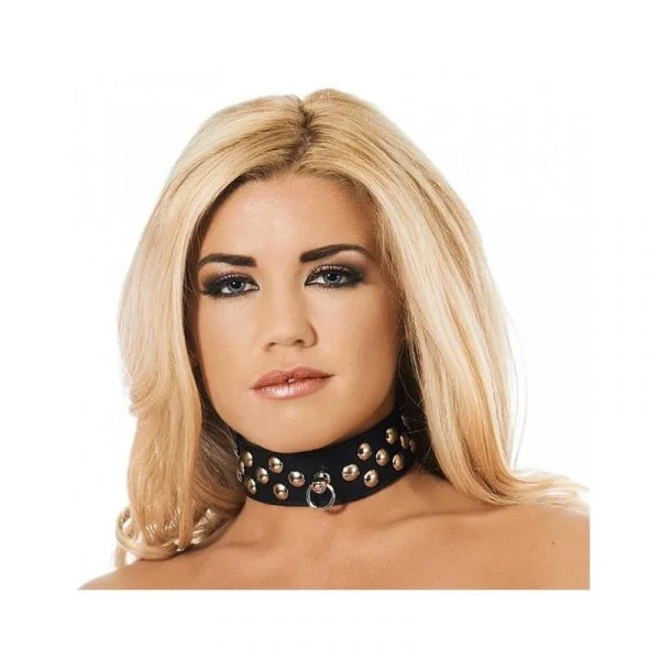Bondage Play Collar de Cuero com Tachuelas Tamanho :m/l R7543.5