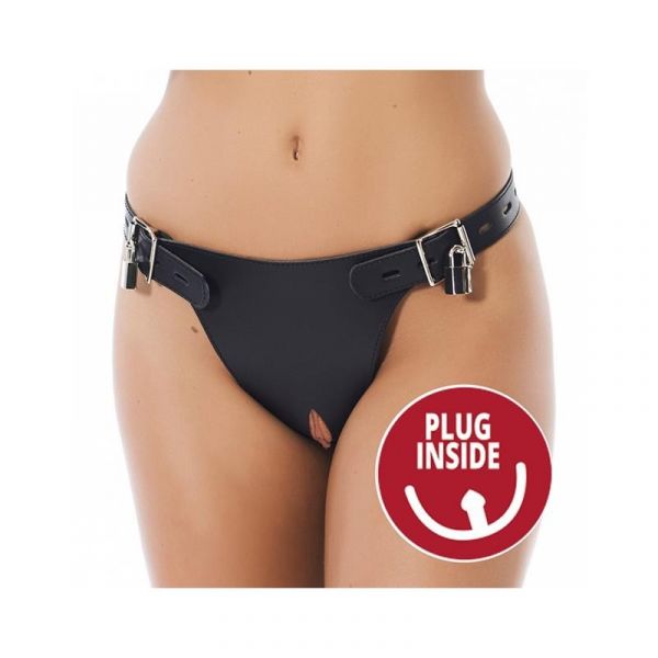Bondage Play Arnés de Castidad com Plug Anal Tamanho S/M R7243.4