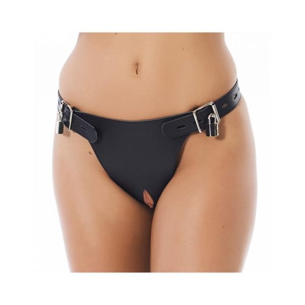 Bondage Play Arnés de Castidad de Cuero Ajustable Tamanho S/M R7244.4