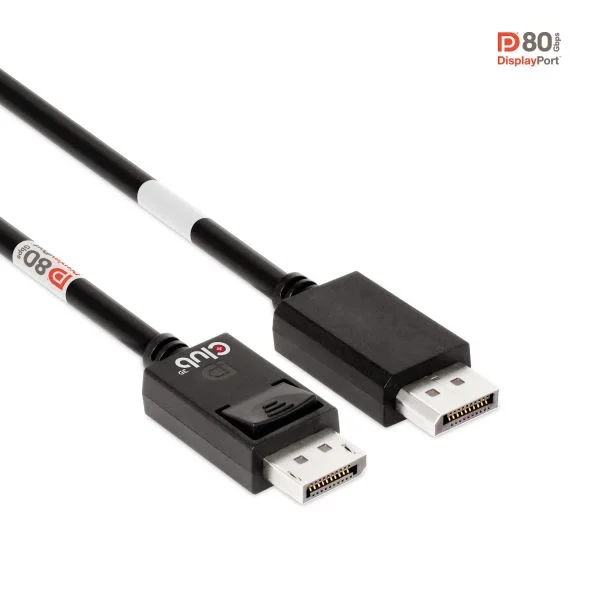CLUB3D CAC-1091 Cabo DisplayPort 2.1 M/M Bidirectional VESA DP80 Black 1.2m