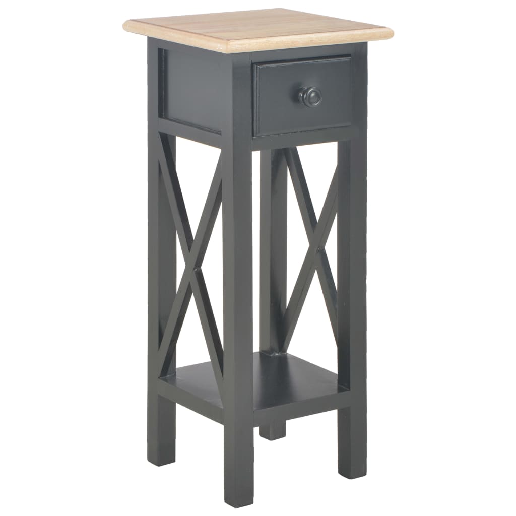 vidaXL Mesa lateral 27x27x65,5 cm madeira preto