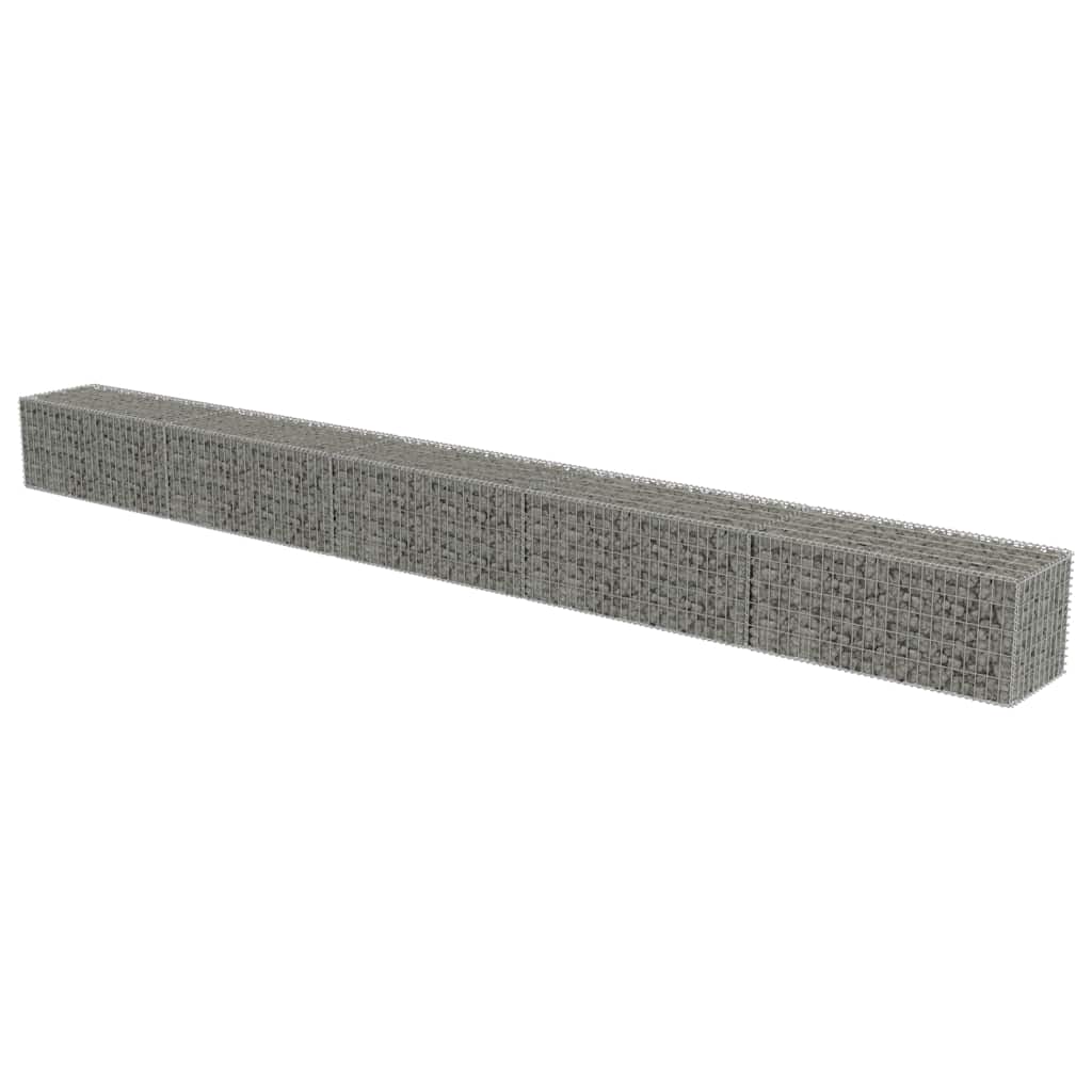 vidaXL Muro gabião com tampas aço galvanizado 600x50x50 cm
