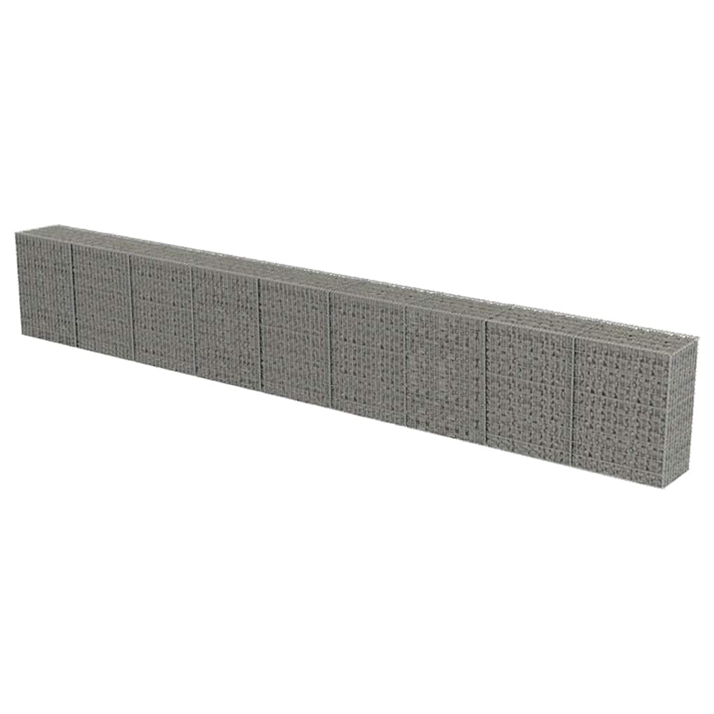 vidaXL Muro gabião com tampas aço galvanizado 900x50x100 cm