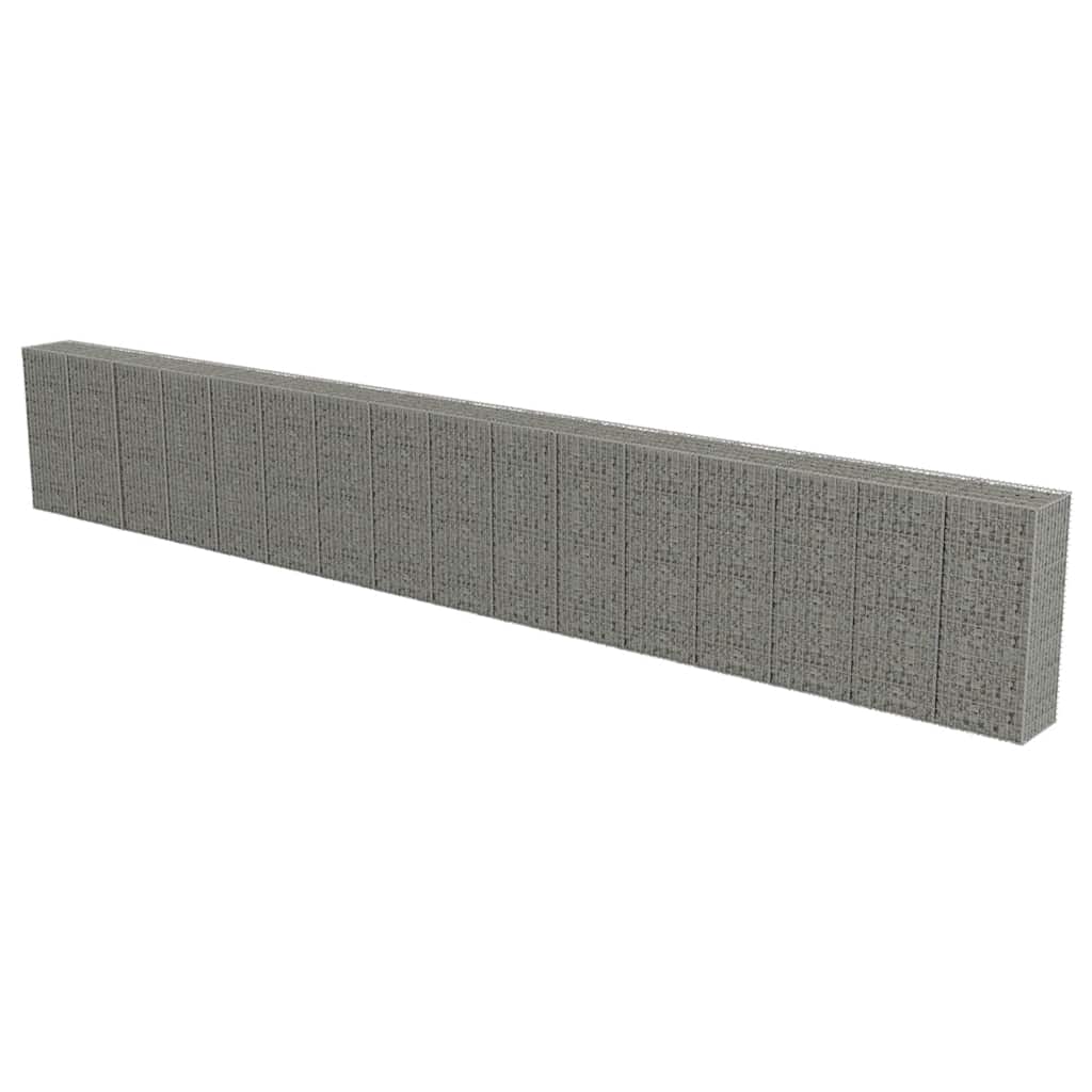 vidaXL Muro gabião com tampas aço galvanizado 900x50x150 cm