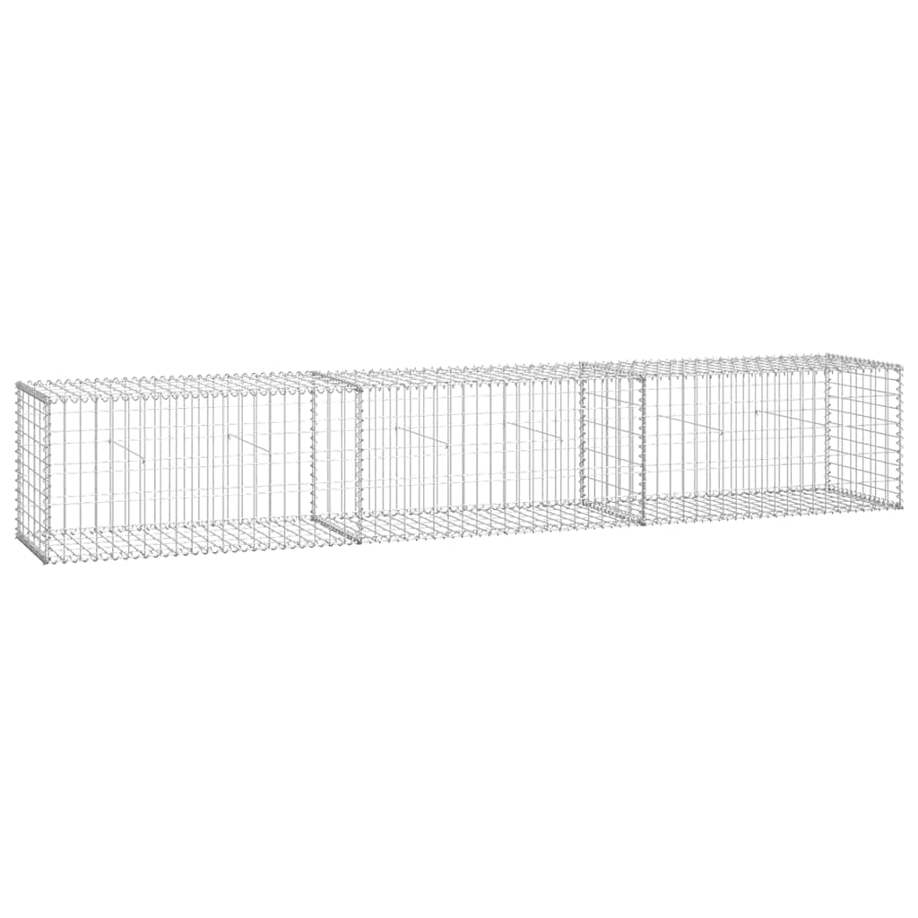 vidaXL Muro gabião com tampas aço galvanizado 300x50x50 cm