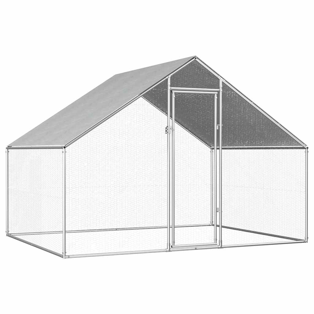 vidaXL Galinheiro exterior em aço galvanizado 2,75x2x1,92 m