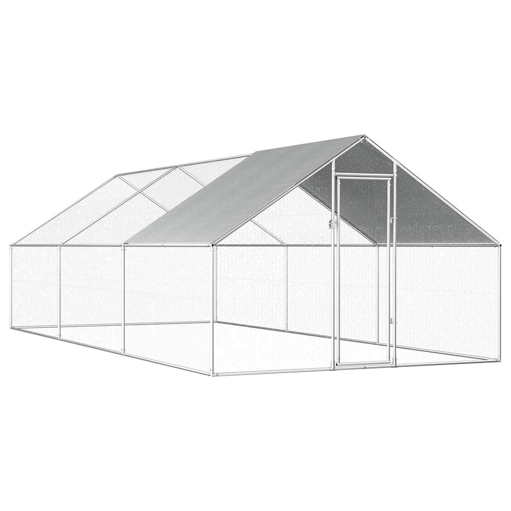 vidaXL Galinheiro exterior em aço galvanizado 2,75x6x1,92 m