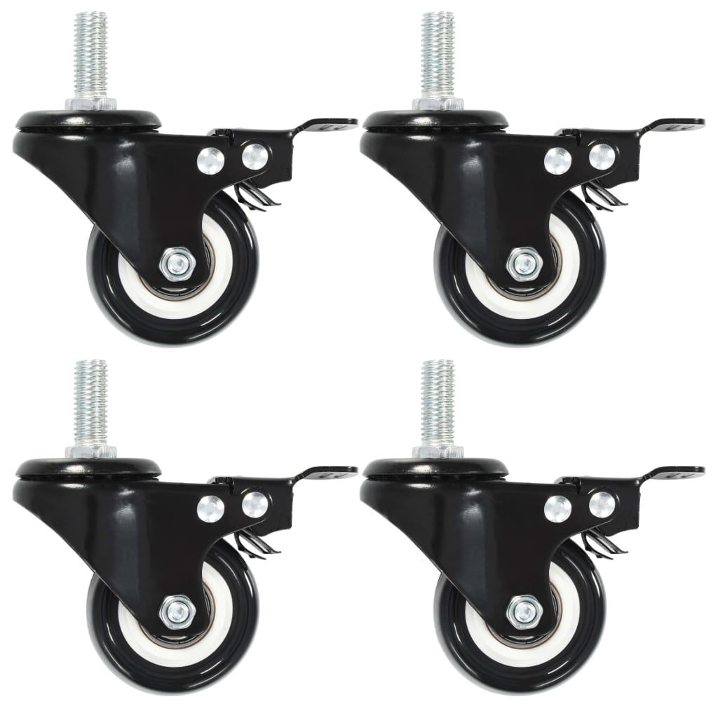 vidaXL 8 pcs rodas giratórias com travões 50 mm