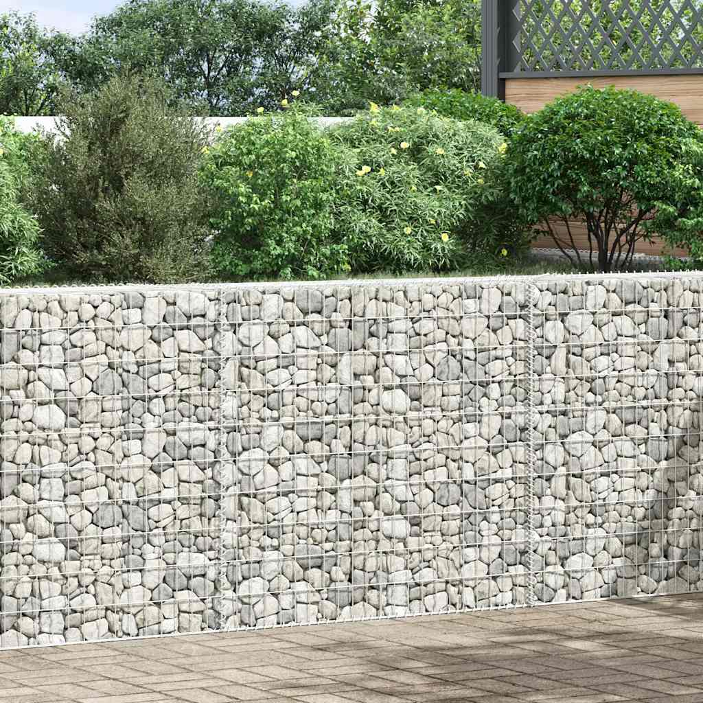 vidaXL Canteiro elevado/cesto gabião trapézio 150x20x100cm aço galvan.
