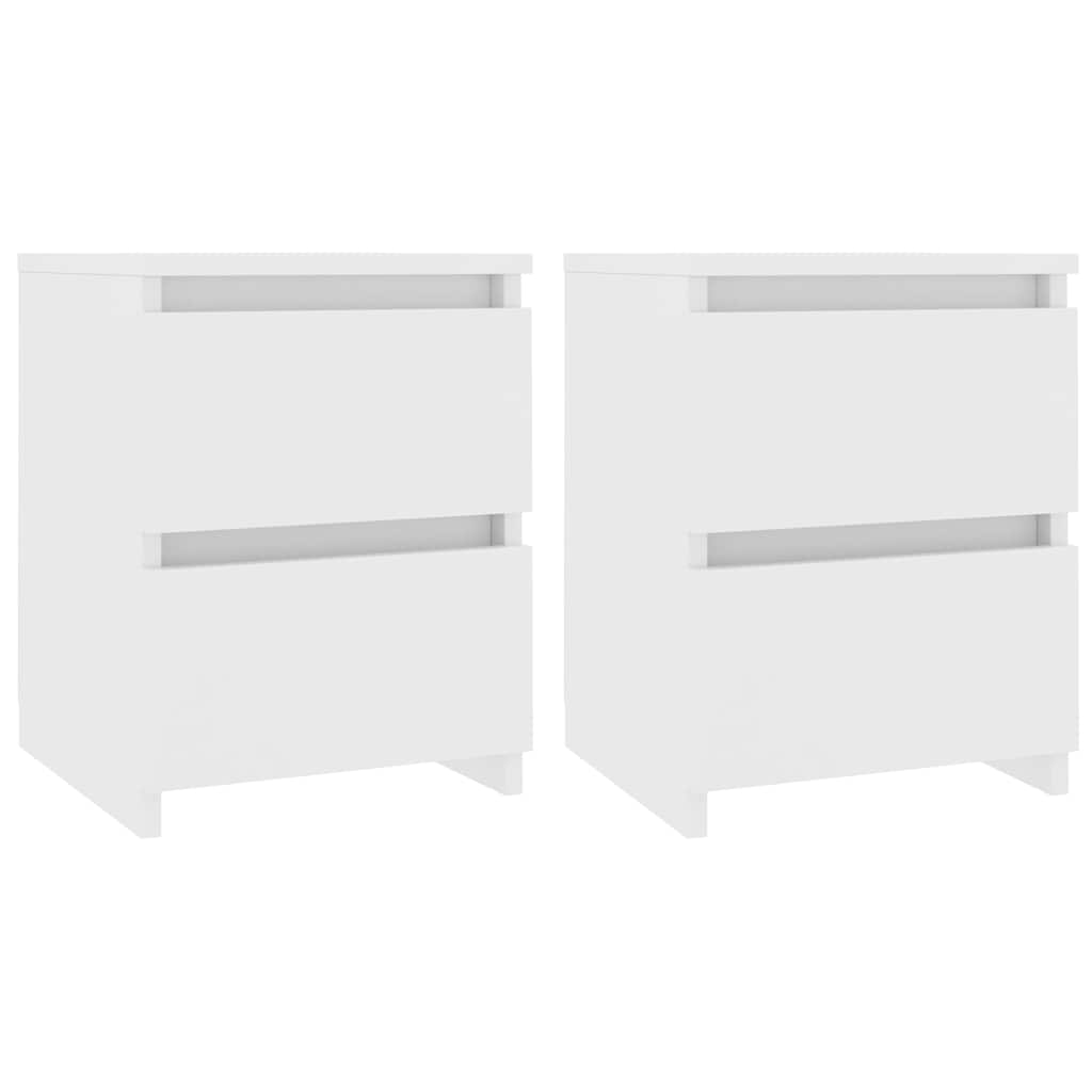 vidaXL Mesas de cabeceira 2 pcs 30x30x40 cm contraplacado branco