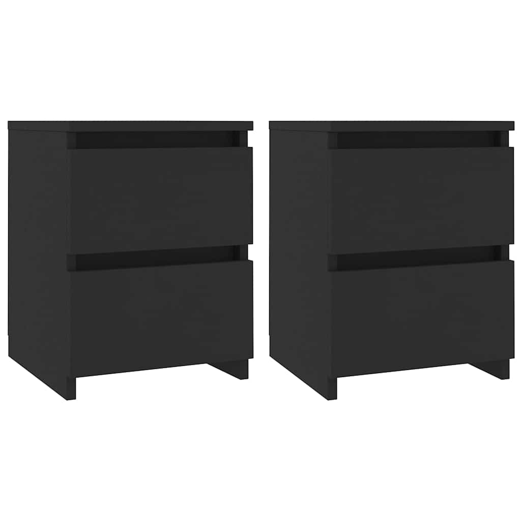 vidaXL Mesas de cabeceira 2 pcs 30x30x40 cm contraplacado preto