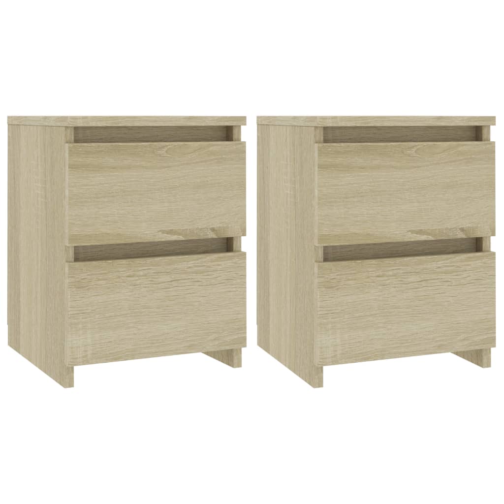 vidaXL Mesa de cabeceira 2 pcs 30x30x40 cm contrap. carvalho sonoma
