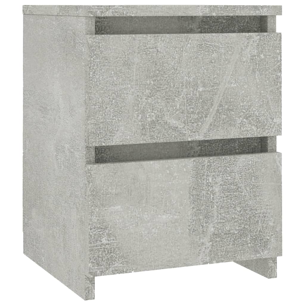 vidaXL Mesa de cabeceira 30x30x40 cm contraplacado cinzento cimento