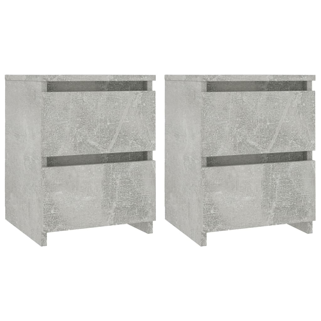 vidaXL Mesas de cabeceira 2 pcs 30x30x40 cm contrapl. cinzento cimento
