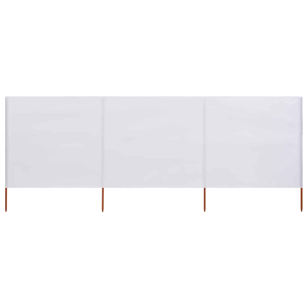 vidaXL Para-vento com 3 painéis 400x80 cm tecido branco areia