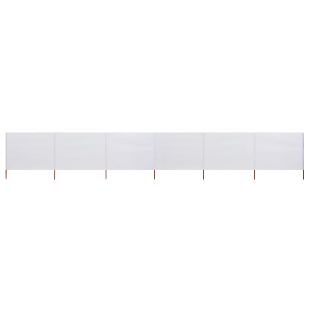 vidaXL Para-vento com 6 painéis em tecido 800x120 cm cor areia branco