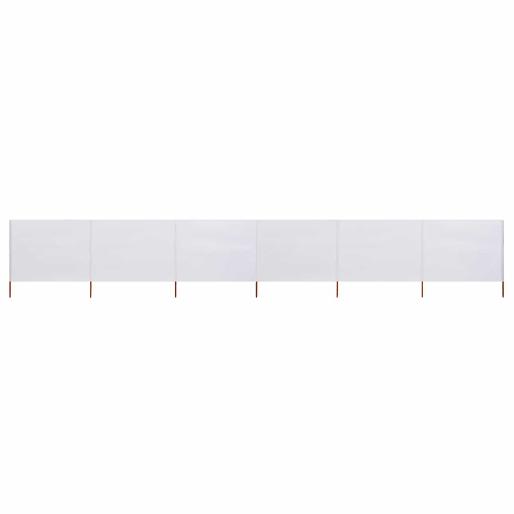vidaXL Para-vento com 6 painéis em tecido 800x160 cm cor areia branco