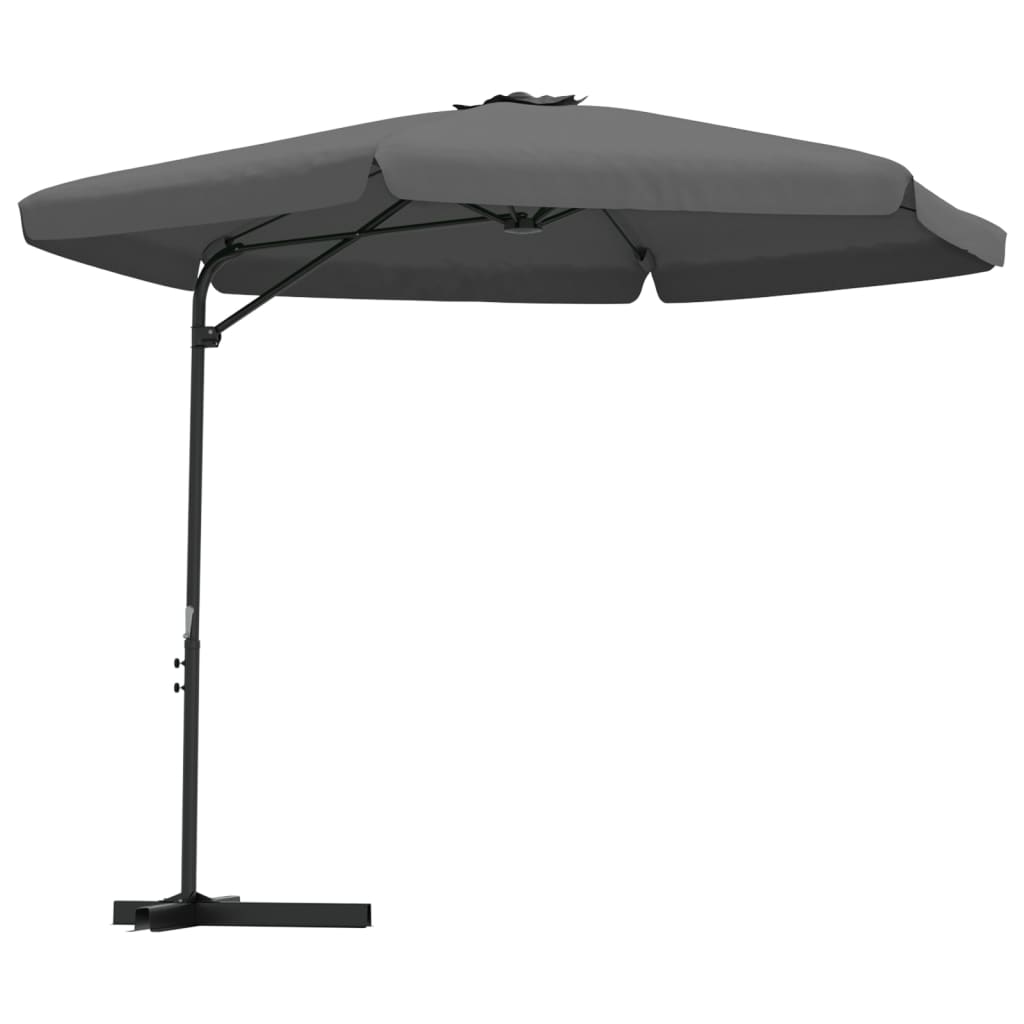 vidaXL Guarda-sol de exterior com poste de aço 300 cm antracite