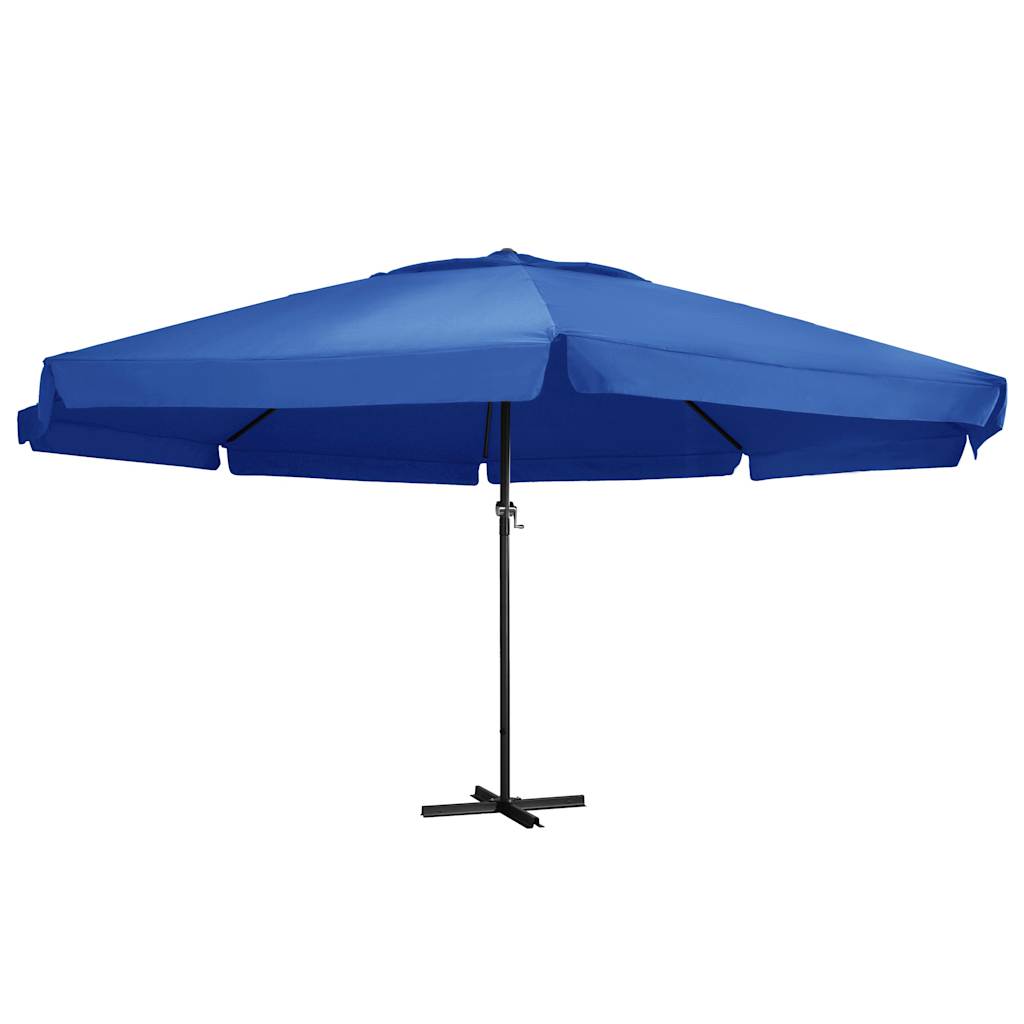 vidaXL Guarda-sol de jardim com poste de alumínio 600 cm azul-ciano