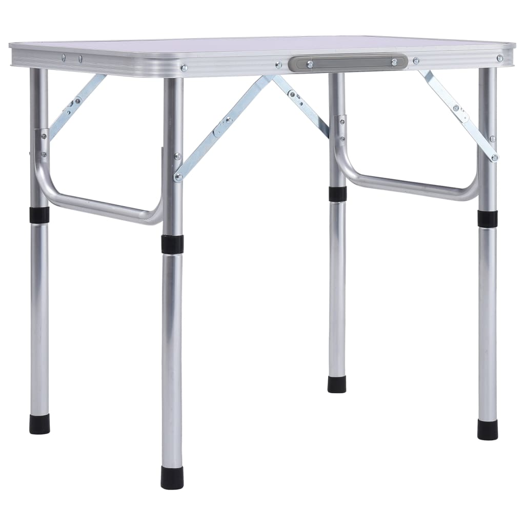 vidaXL Mesa de campismo dobrável 60x45 cm alumínio branco