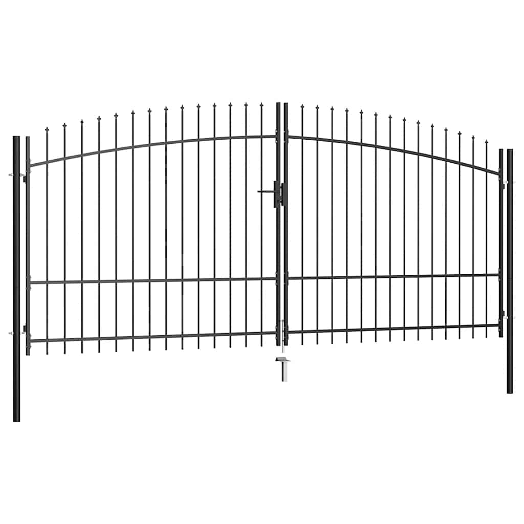 vidaXL Portão de cerca de porta dupla Woerden com topo em forma de lança 400x224,5 cm