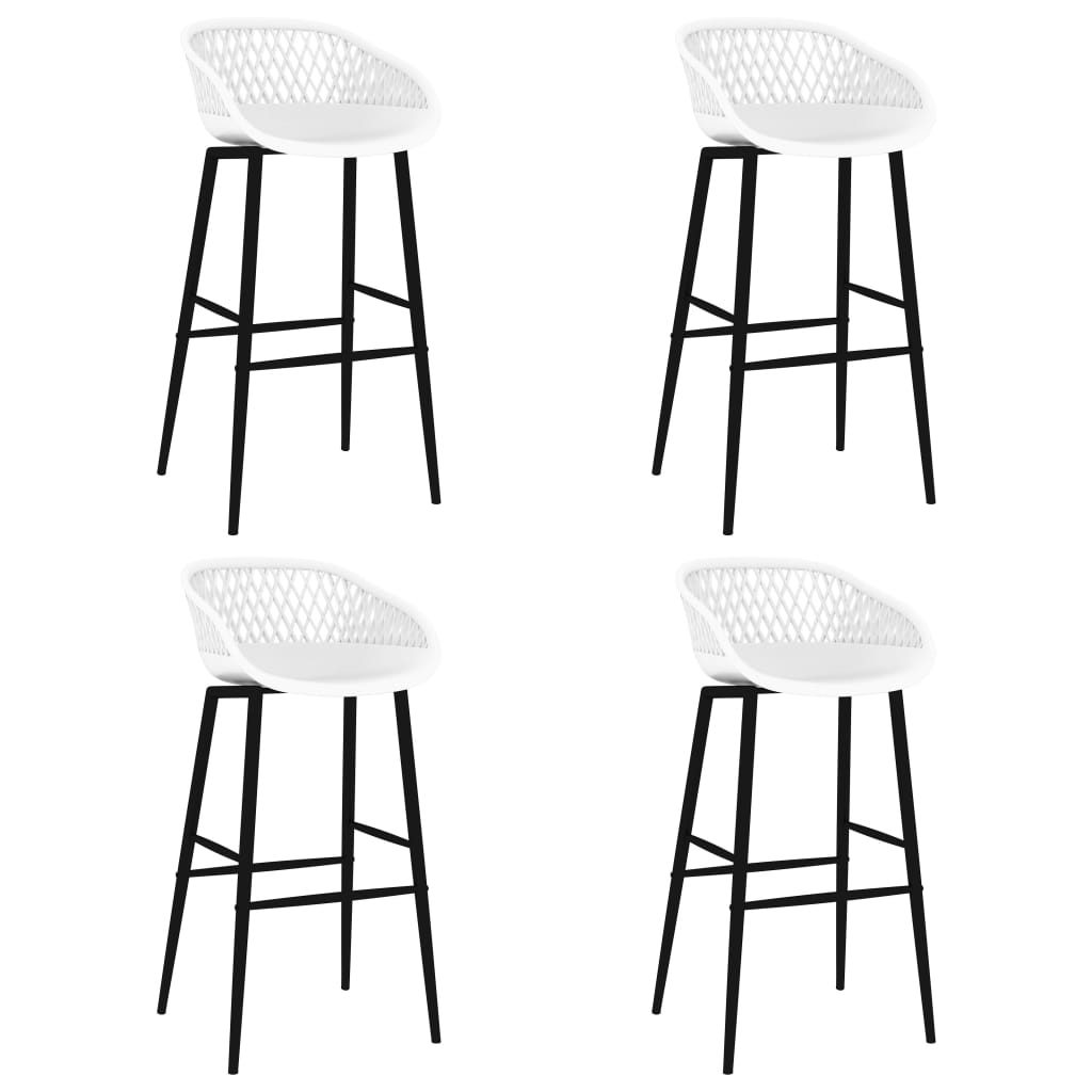vidaXL Cadeiras de bar 4 pcs branco