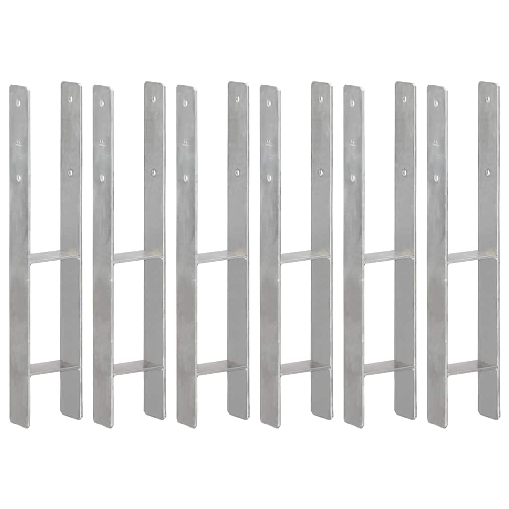 vidaXL Âncoras de vedação 6 pcs 10x6x60 cm aço galvanizado prateado