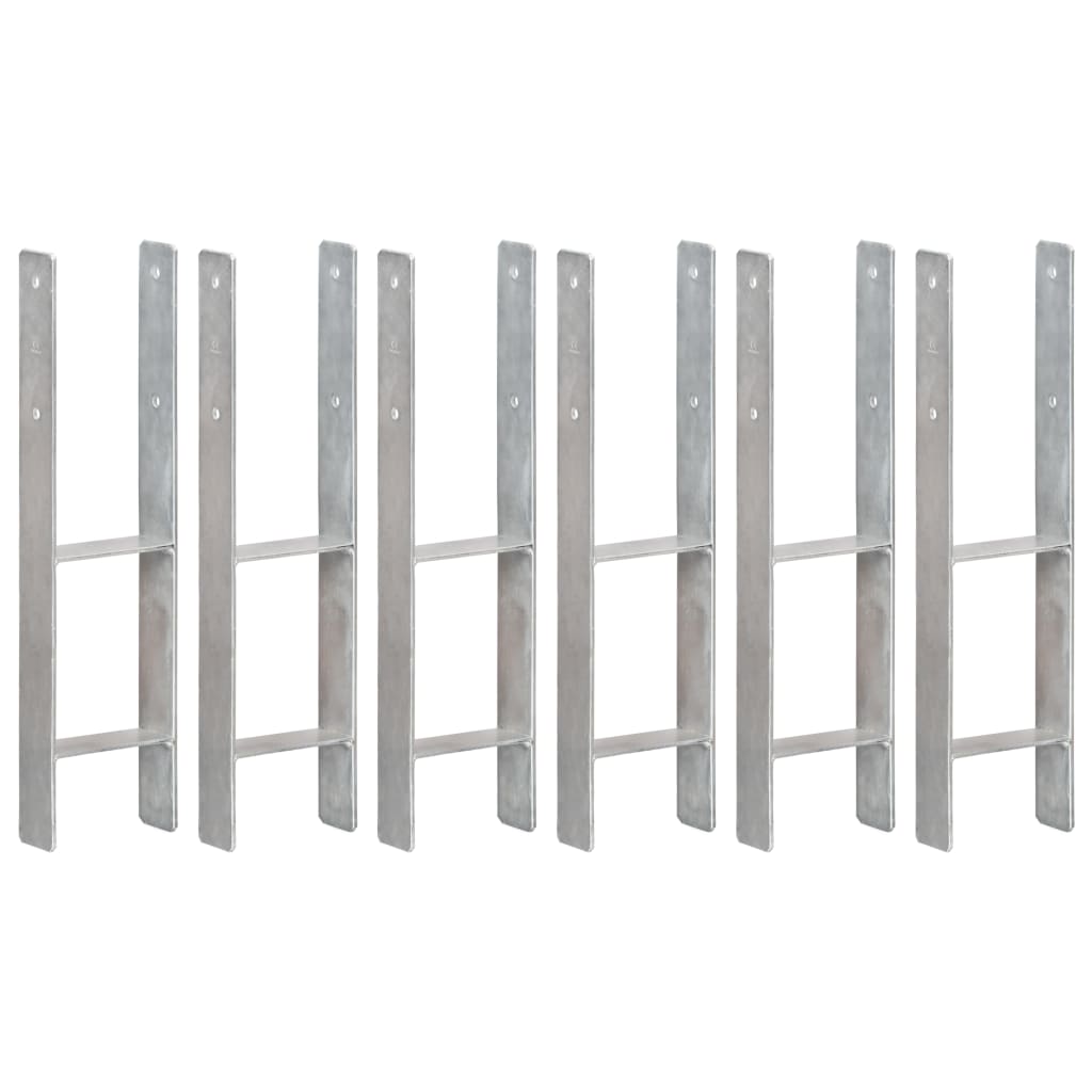 vidaXL Âncoras de vedação 6 pcs 14x6x60 cm aço galvanizado prateado