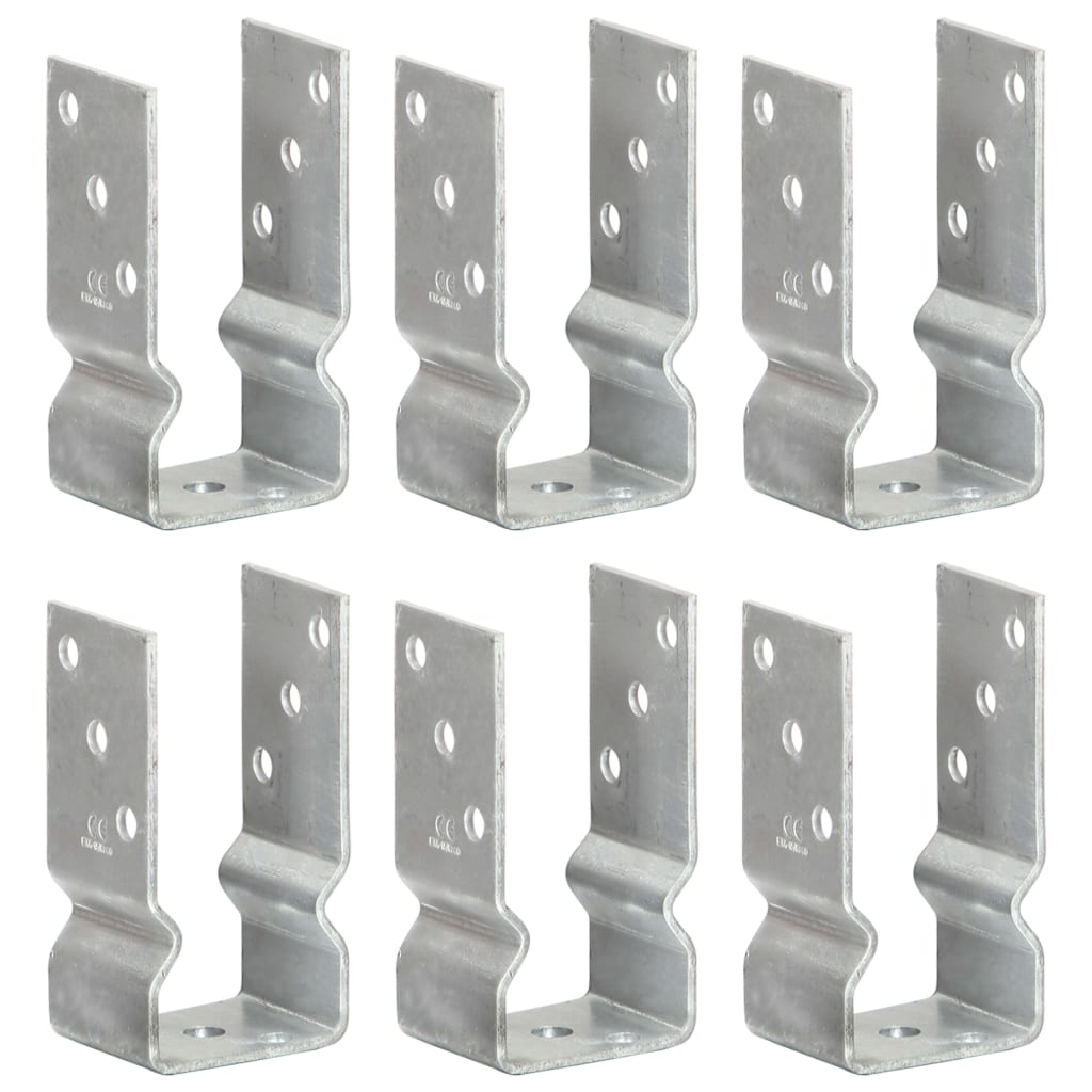 vidaXL Âncoras de vedação 6 pcs 7x6x15 cm aço galvanizado prateado