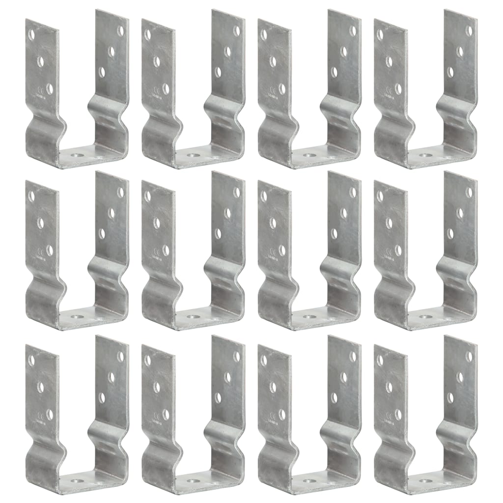 vidaXL Âncoras de vedação 12 pcs 8x6x15 cm aço galvanizado prateado
