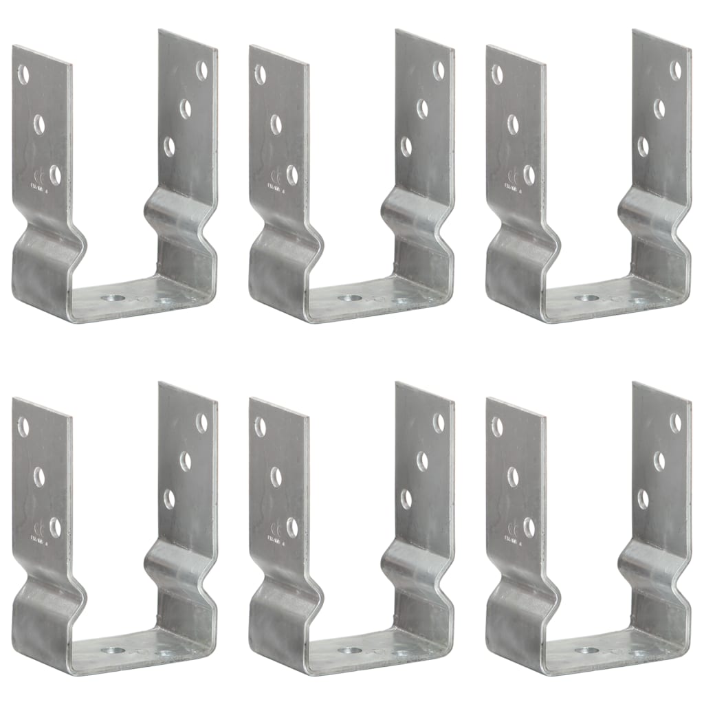 vidaXL Âncoras de vedação 6 pcs 9x6x15 cm aço galvanizado prateado