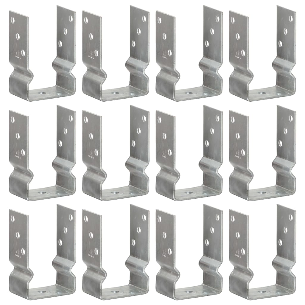 vidaXL Âncoras de vedação 12 pcs 9x6x15 cm aço galvanizado prateado