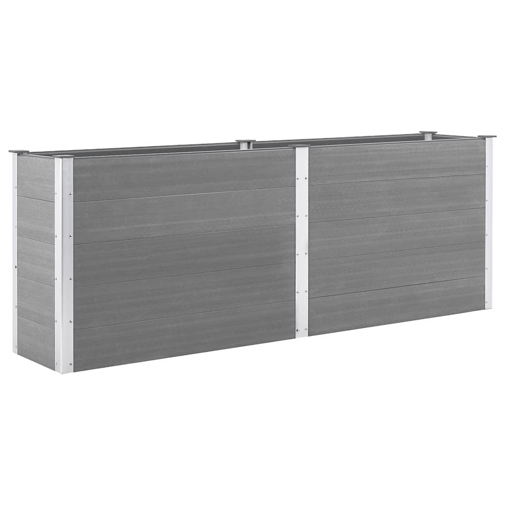 vidaXL Canteiro elevado de jardim 250x50x91 cm WPC cinzento