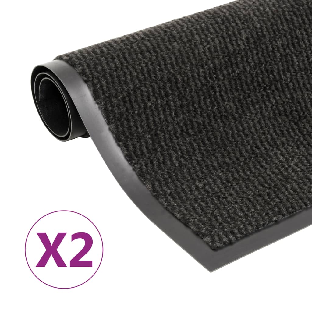 vidaXL Tapete controlo pó retangular tufado 2pcs 40x60cm preto