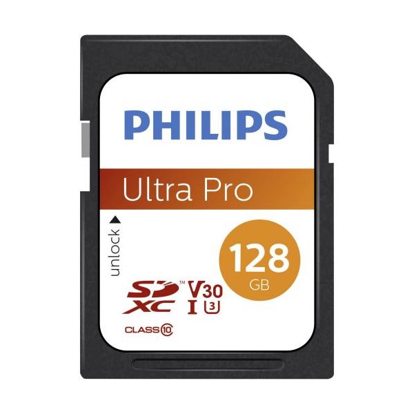 Philips Cartão Memória SDXC Card 128GB Class 10 UHS-I U3 V30 - FM12SD65B/00