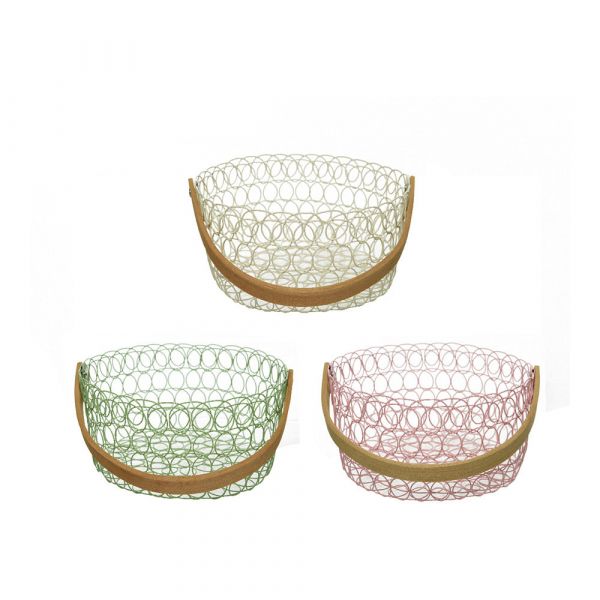 DeCoris Cesto Metálico Decorativo 20x10cm Cores Sortidas