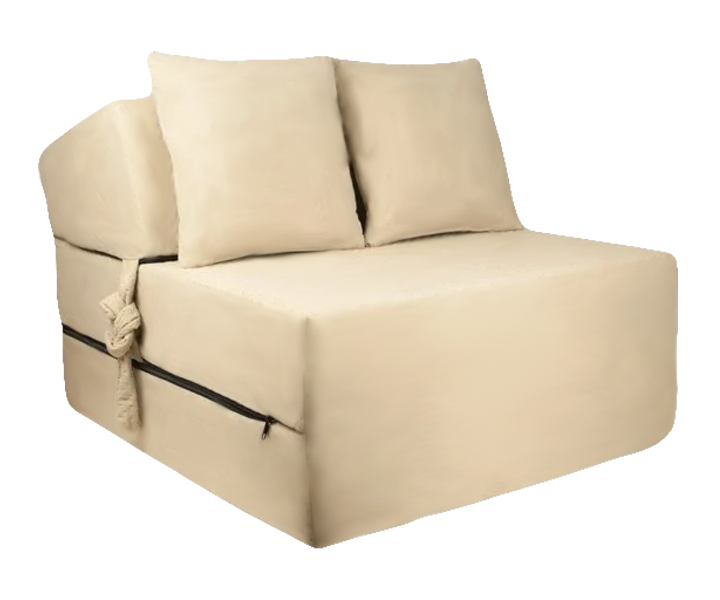 Colchão de campismo dobrável 200x70x15 cm veludo bege