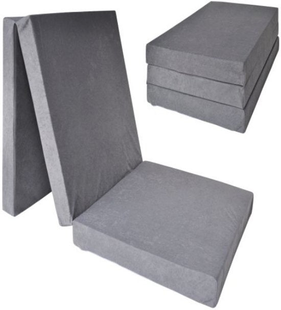 Colchão de campismo extra espesso 195x70x15 cm cinzento