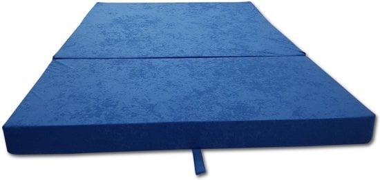 Colchão dobrável 80x200x10 cm azul