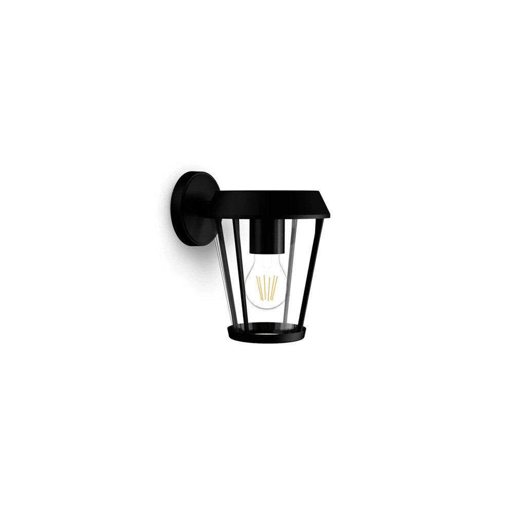 Aplique de parede para exterior sunera, preto, tipo lâmpada de rua, e27, 25 w, sem lâmpada, com luz para baixo