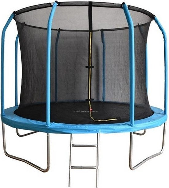 Trampolim Ø305 cm com rede de segurança e escada azul