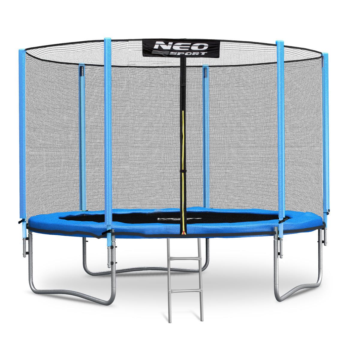 Trampolim Ø312 cm azul com rede externa e escada até 150 kg