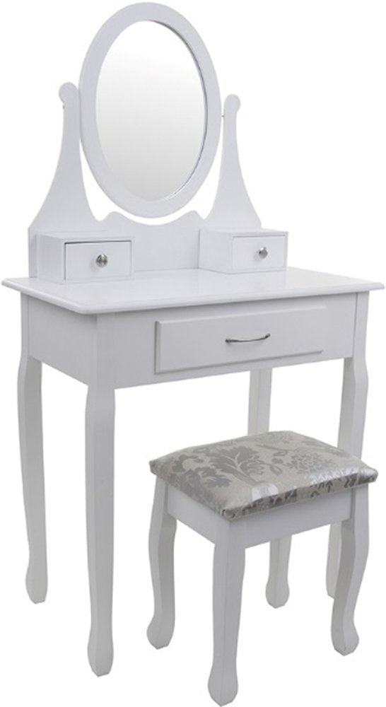 Toucador branco com espelho e banco 75 x 40 x 137 cm