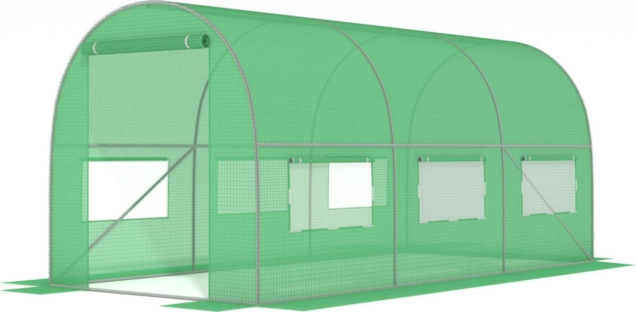 Estufa de jardim 4 x 2,5 x 2 m 10 m² com estrutura metálica