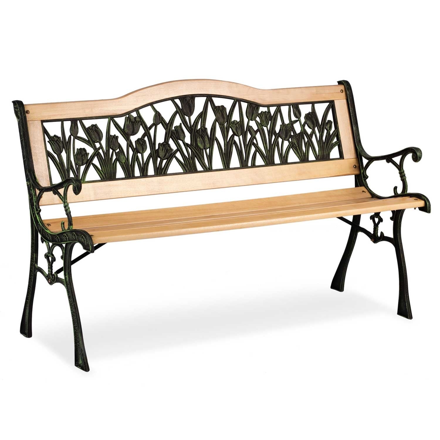 Banco de jardim 123,5x74x48 cm madeira