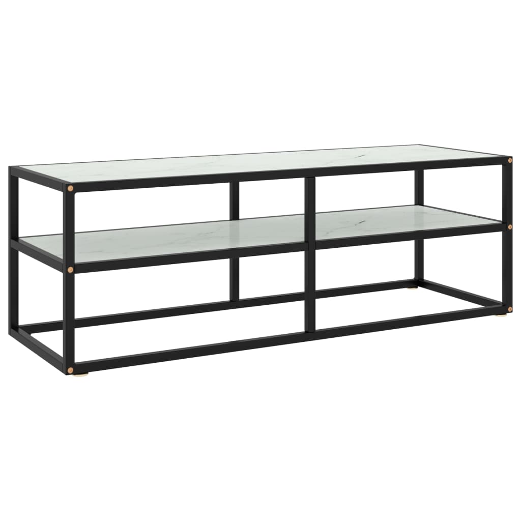 vidaXL Móvel de TV 120x40x40 cm vidro mármore branco