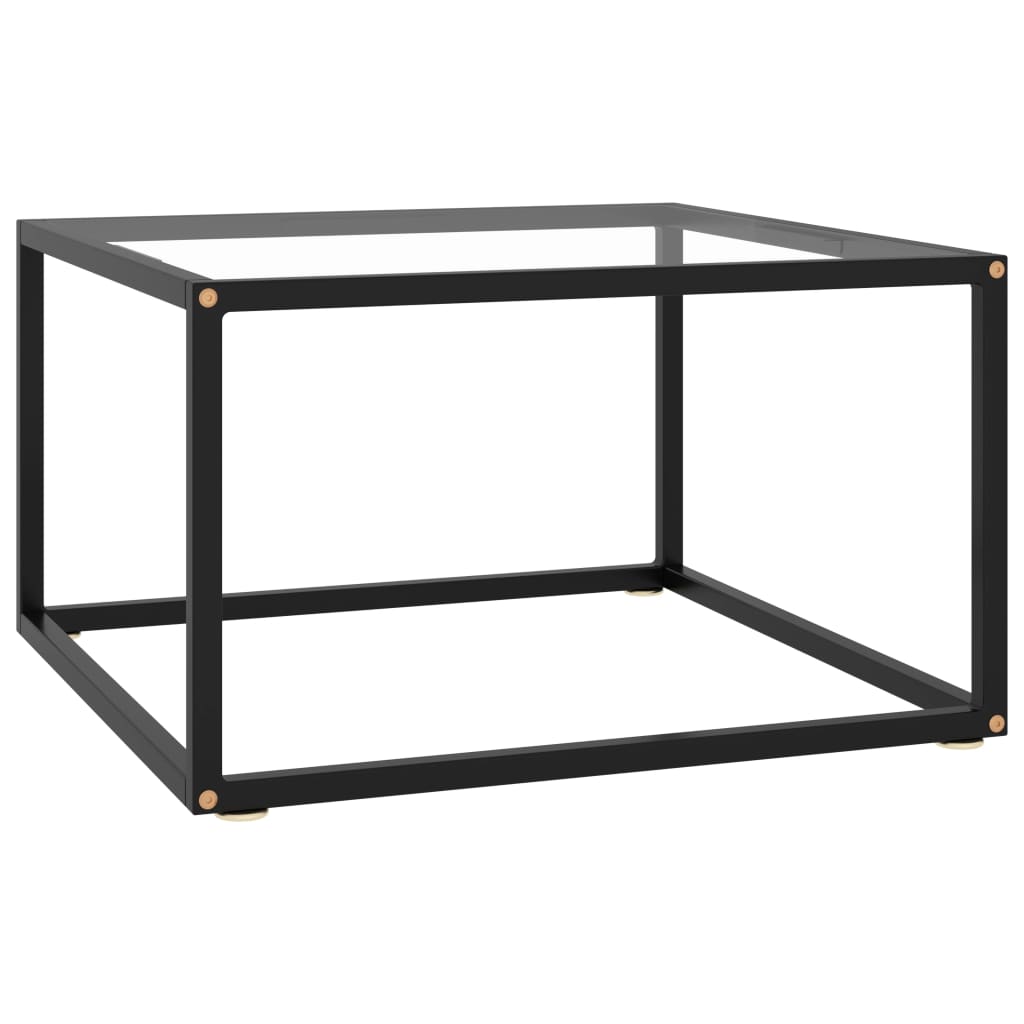 vidaXL Mesa de centro 60x60x35 cm vidro temperado preto