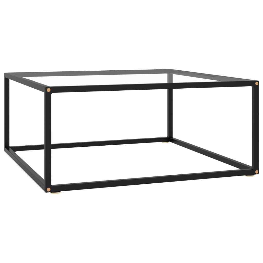 vidaXL Mesa de centro 80x80x35 cm vidro temperado preto